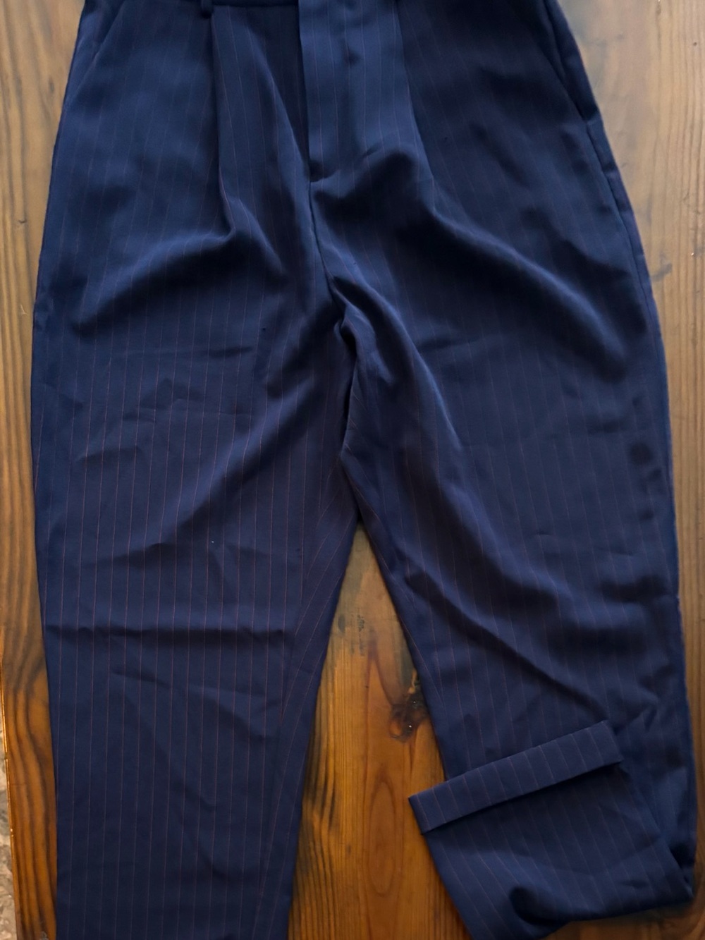 Women's Navy Pinstripe Dress Pants